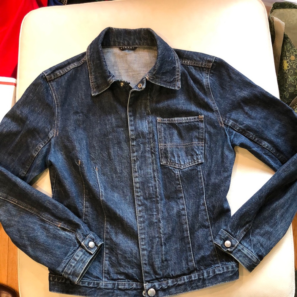 Sisley zip front blue jean jacket